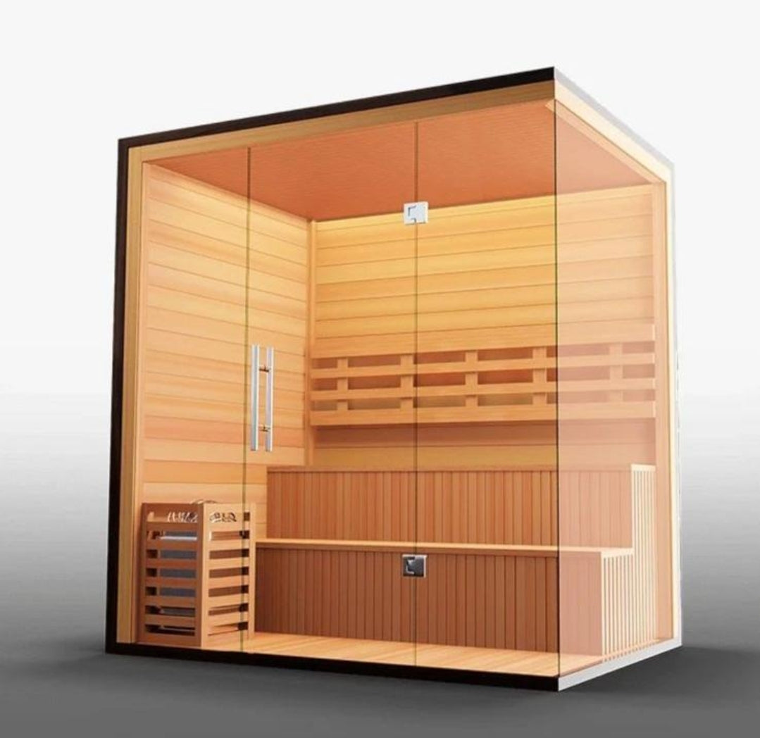Blaze Indoor Sauna - Traditional Rock, 2 person, glass door