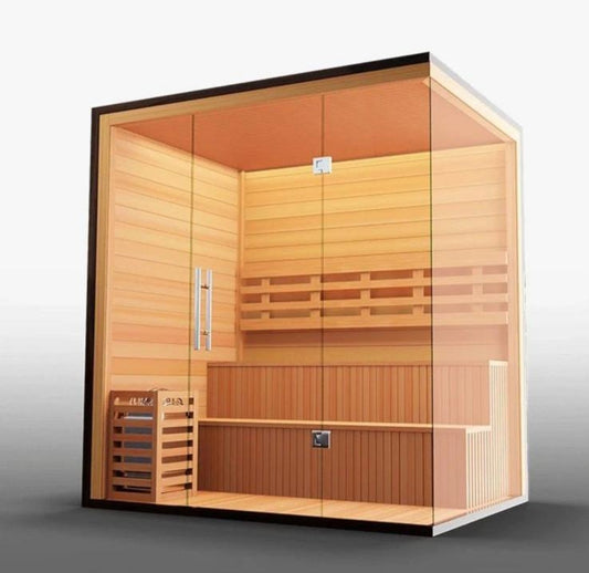 Blaze Indoor Sauna - Traditional Rock, 2 person, glass door