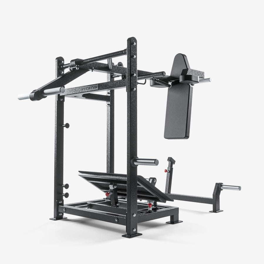 Pendulum squat machine, plate loaded