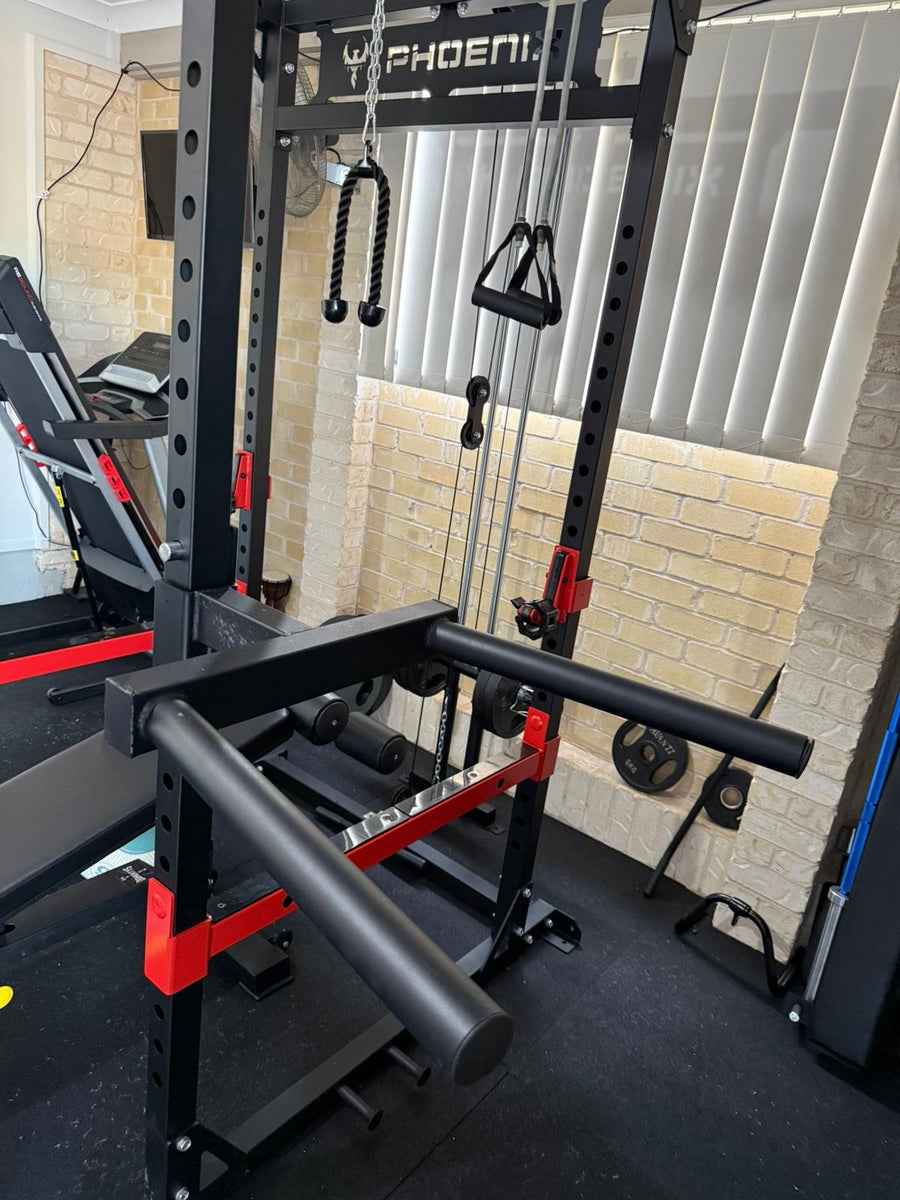 Phoenix LCPC Pro dip bar fitted in a home gym