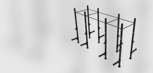 Phoenix free standing 2 cell rig, eight uprights, 3D render